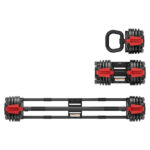 Podesivi set tegova 3u1 2–24 kg – bučica, duga šipka i rusko zvono - Slika 11
