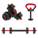 Set tegova za vežbanje 4u1 Max 20 kg – bučice, šipka i kettlebell za kućni trening