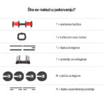 Podesivi set tegova 3u1 2–24 kg – bučica, duga šipka i rusko zvono - Slika 2